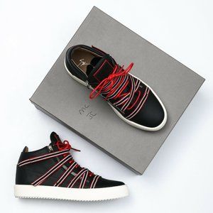 Giuseppe Zanotti May London Black Red Multi-Strap Sneakers - Size 45 (12 US)